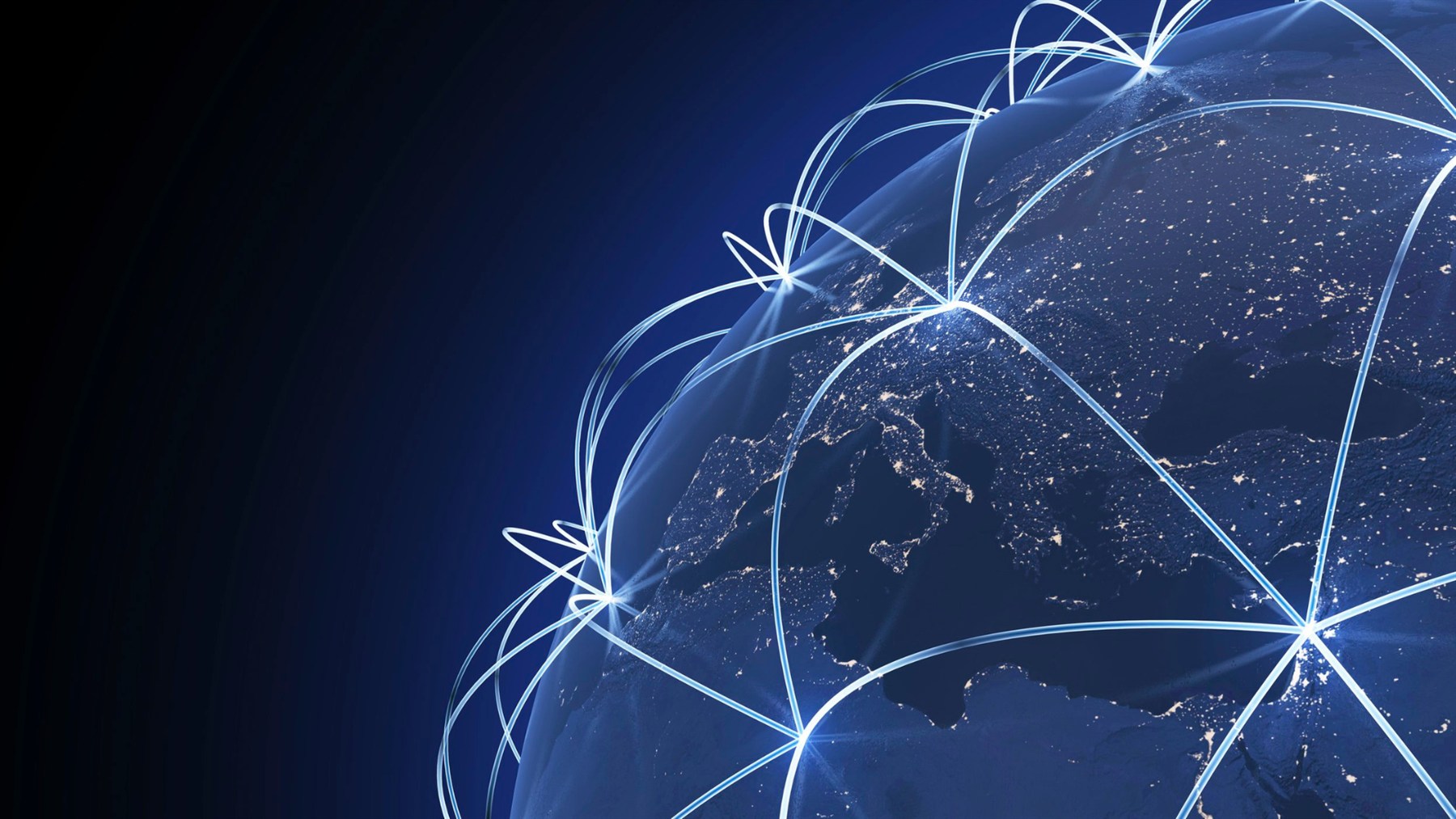 International shipping routes spanning the globe
